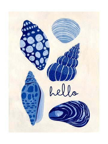 Hello Blue Seashells | Poster - Passepartout