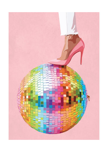 Pink Heel Disco Style | Poster - Passepartout
