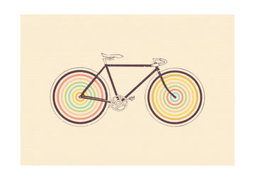 Colorful Retro Bike | Poster - Passepartout