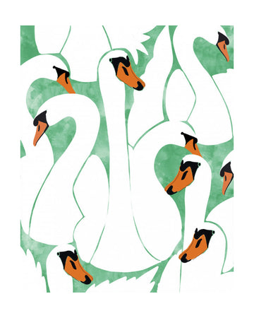Graceful Swan Pattern | Poster - Passepartout