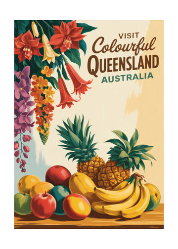 Queensland Tropical Fruit and Flowers | Poster - Passepartout