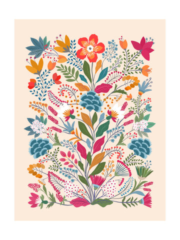 Folk Art Flower Garden | Poster - Passepartout