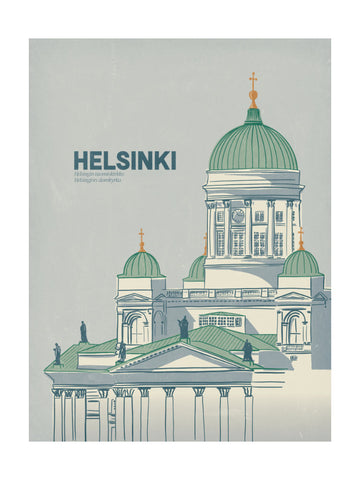 Helsinki Cathedral Illustration | Poster - Passepartout