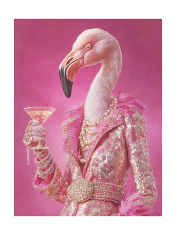 Glamorous Pink Flamingo | Poster - Passepartout