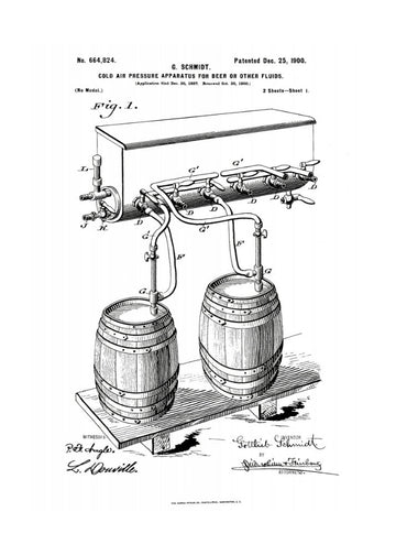 Vintage Beer Apparatus Patent | Poster - Passepartout