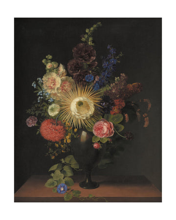 A Porphyry Vase With Cactus Grandiflora and Other Flowers By C. D. Fritzsch | Poster - Passepartout