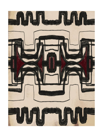Red Tribal Geometry | Poster - Passepartout