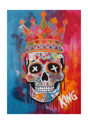 Colorful King Skull | Poster - Passepartout