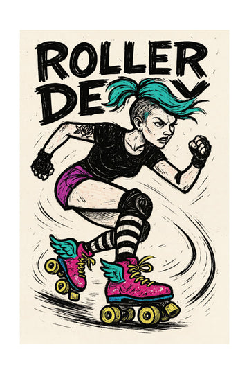 Rebel Roller Skater | Poster - Passepartout