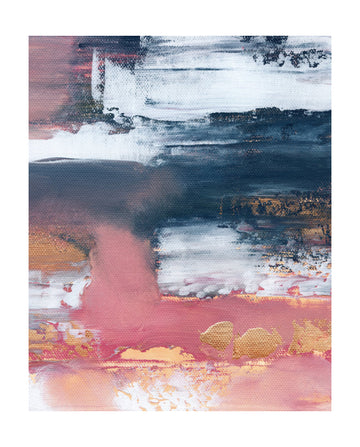 Gold Blush Abstract Layers | Poster - Passepartout