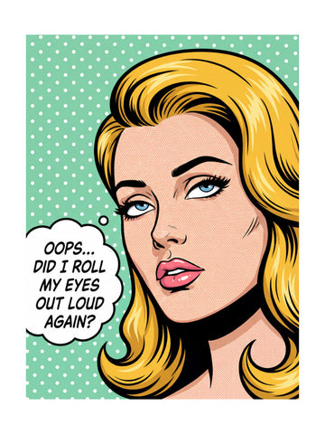 Sarcastic Pop Art Woman | Poster - Passepartout