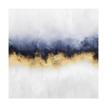 Modern Gold Blue Abstract | Poster - Passepartout