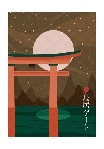 Moonlit Torii Gate | Poster - Passepartout