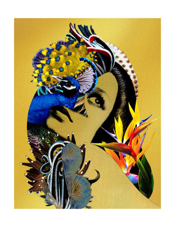 Golden Peacock Woman | Poster - Passepartout