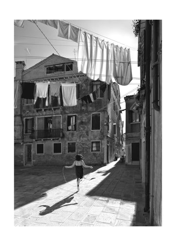 Skipping Girl Venice Alley | Poster - Passepartout
