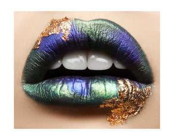 Iridescent Gold Lips | Poster - Passepartout