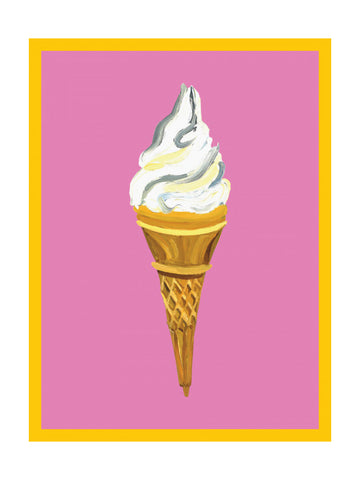 Pink Ice Cream Cone | Poster - Passepartout