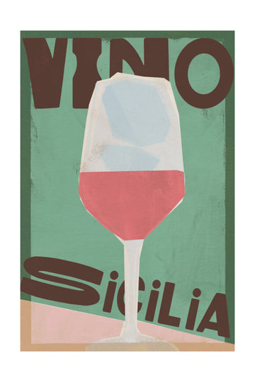 Vino Sicilia Glass | Poster - Passepartout