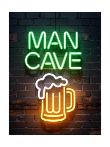 Man Cave Beer Neon | Poster - Passepartout