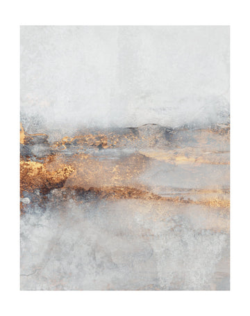 Golden Gray Abstract Layers | Poster - Passepartout