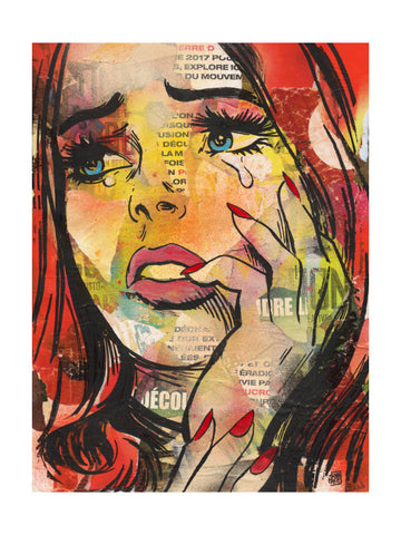 Crying Pop Art Woman | Poster - Passepartout