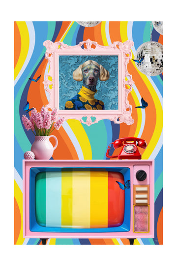 Groovy Dog Portrait | Poster - Passepartout