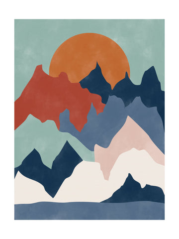 Colorful Mountain Sunset | Poster - Passepartout