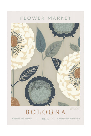 Blue Botanical Bloom | Poster - Passepartout