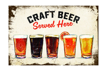 Craft Beer Served Here Bar Sign | Poster - Passepartout