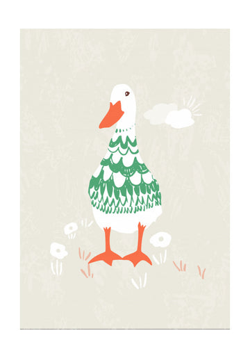Whimsical Green Duck | Poster - Passepartout