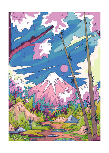 Mount Fuji Cherry Path | Poster - Passepartout