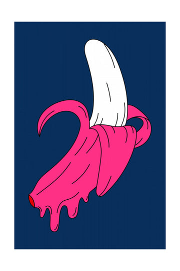 Dripping Pink Banana | Poster - Passepartout