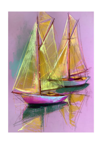 Colorful Sailboat Reflections | Poster - Passepartout