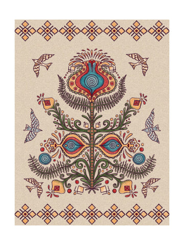 Tree of Life - Ukrainian Folktale Art | Poster - Passepartout