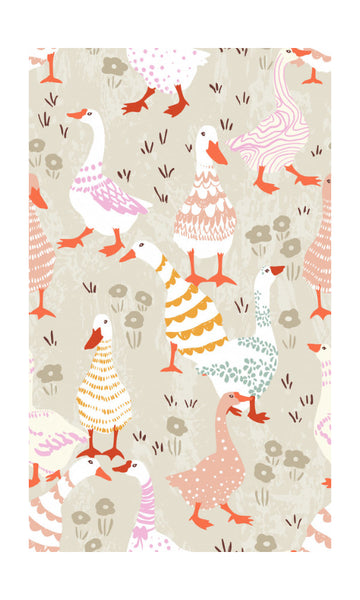 Playful Pastel Geese | Poster - Passepartout