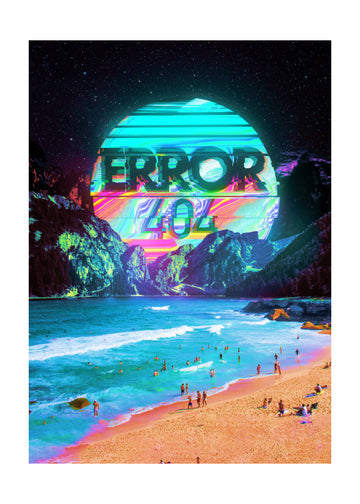Vaporwave Error Beach | Poster - Passepartout