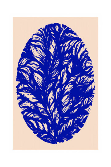 Blue Botanical Oval | Poster - Passepartout