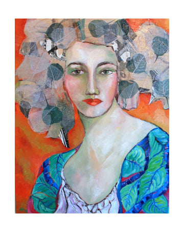 Vibrant Leaf Woman | Poster - Passepartout