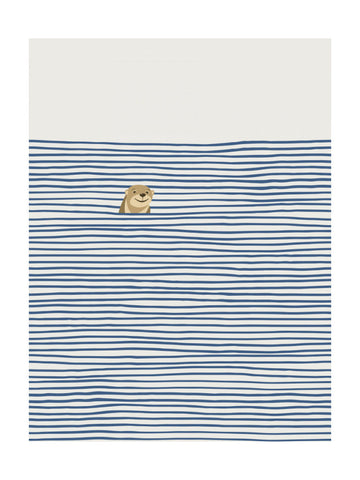 Happy Otter In Stripes | Poster - Passepartout