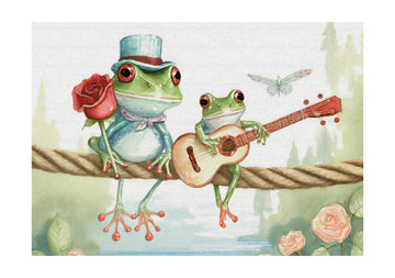 Frogs on a rope | Poster - Passepartout