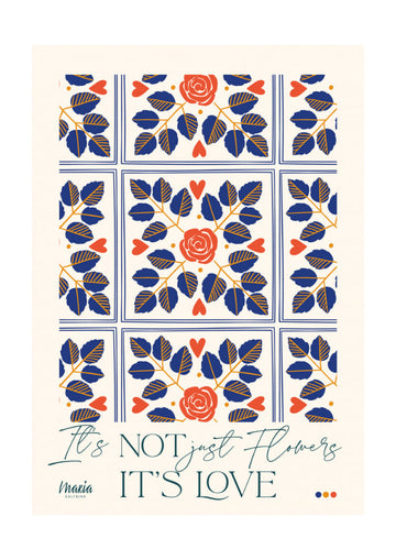 Love Flowers Botanical Pattern | Poster - Passepartout