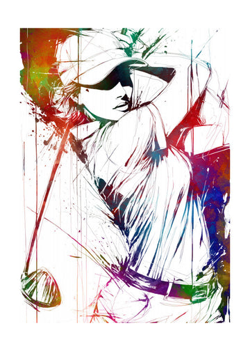 Colorful Golf Swing | Poster - Passepartout
