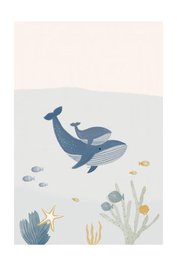 Underwater Whale Family | Poster - Passepartout