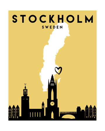 Stockholm Sweden Map | Poster - Passepartout