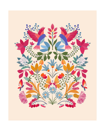 Vibrant Folk Garden | Poster - Passepartout