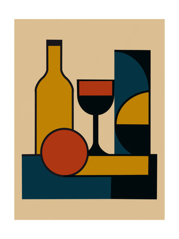 Abstract Wine Still Life | Poster - Passepartout