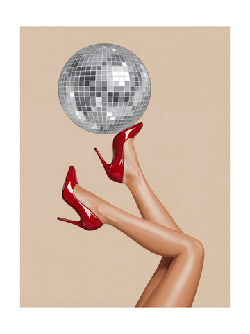 Red Heels Disco Ball | Poster - Passepartout