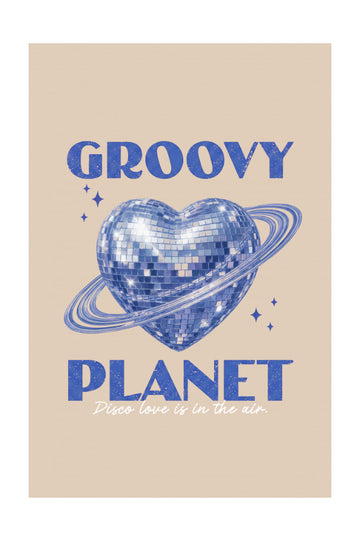 Groovy Disco Heart Planet | Poster - Passepartout