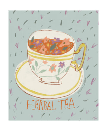 Floral Herbal Tea | Poster - Passepartout