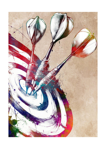 Vibrant Darts Target | Poster - Passepartout